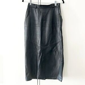 Vintage Long Leather Skirt